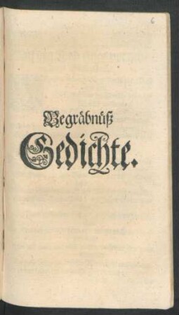 Begräbnüß Gedichte