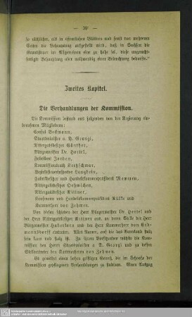 Zweites Kapitel. Die Verhandlungen der Kommission