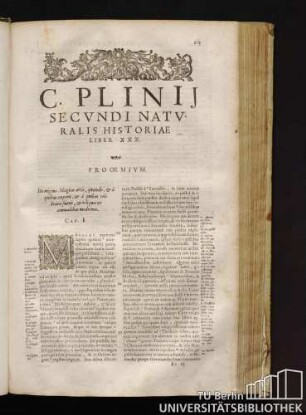 C. Plinij Secvndi Natvralis Historiae Liber XXX.