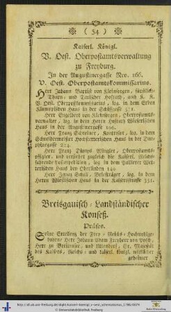 Kaiserl. Königl. V. Oest. Oberpostamtsverwaltung zu Freyburg.