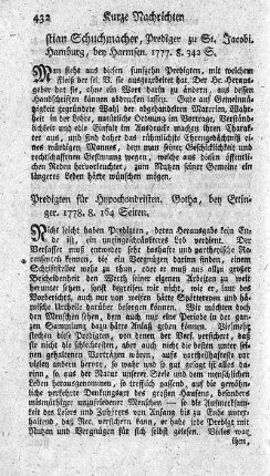 Predigten für Hypochondristen.