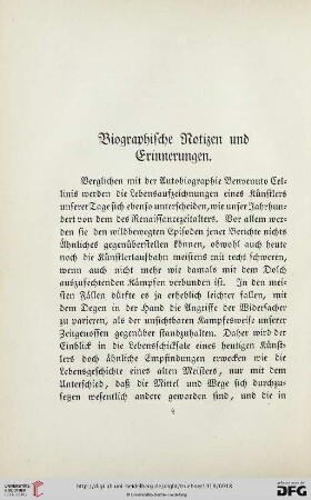 Biographische Notizen und Erinnerungen