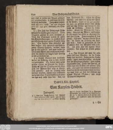 Das CLXII. Capitel. Von Karpfen-Teichen.