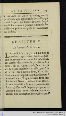 Chap. X. De l’Amour de la Patrie.