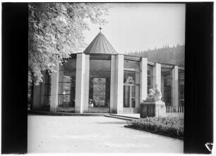 Bad Elster, Kurpark. Wandelhalle mit Moritzquelle