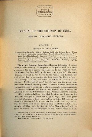 A manual of the geology of India : chiefly compiled from the observations of the geological survey, 3. Economic geology