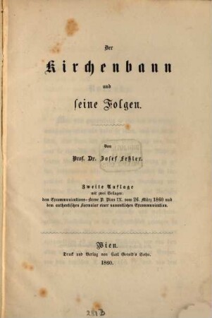 Der Kirchenbann und seine Folgen
