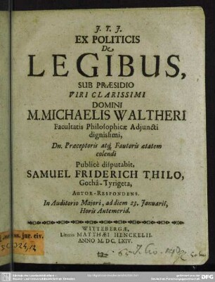 Ex politicis: De legibus