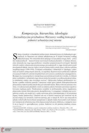 76: Kompozycja, hierarchia, ideologia Socrealistyczna przebudowa Warszawy według koncepcji jedności urbanistycznej miasta