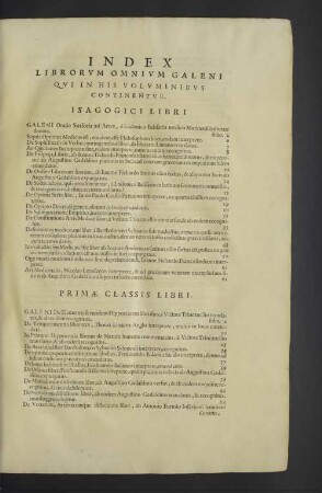 Index librorum omnium Galeni