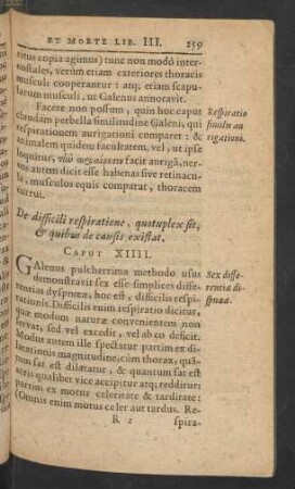 De difficili respiratione, quotuplex sit, et quibus de causis existat. Caput XIIII.