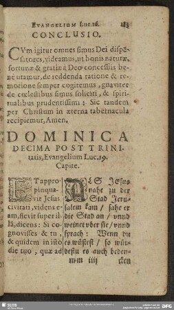 Dominica Decima Post Trinitatis, Evangelium Luc. 19. Capite