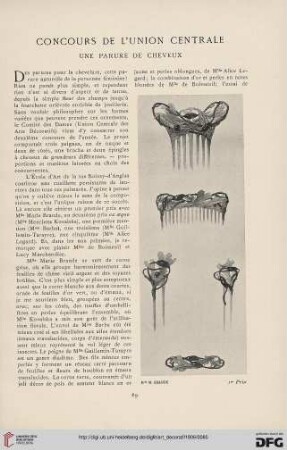 8: Concours de l'Union Centrale : une parure de cheveux