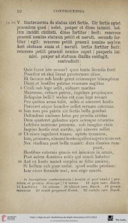 V. Controuersia de statua uiri fortis. [...]