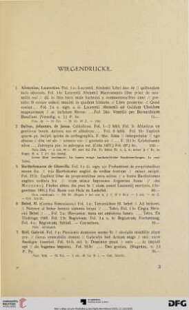 Wiegendrucke (Nr. 1-17)