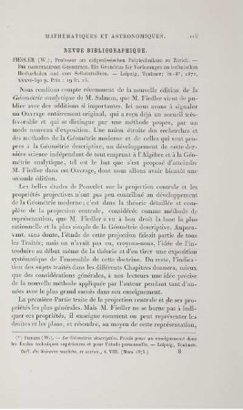 Revue Bibliographique.