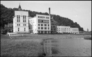 Riegel: Riegeler Brauerei, Außenansicht, links der Elz
