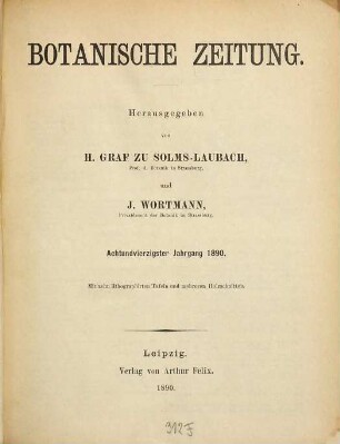 Botanische Zeitung. 48. 1890