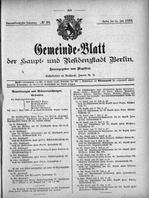 1898,30: No. 30, 24. Juli 1898