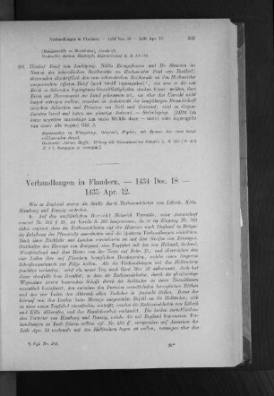 Verhandlungen in Flandern. - 1434 Dec. 18 - 1435 Apr. 12.