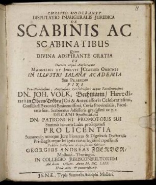 Disputatio Inauguralis Iuridica De Scabinis Ac Scabinatibus