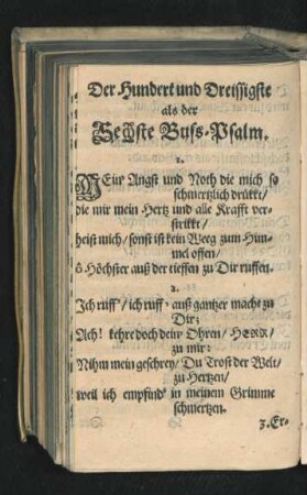 Der Hundert und Dreissigste als der Sechste Buss-Psalm.