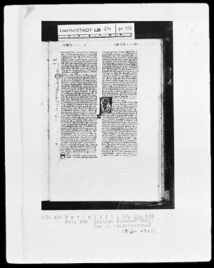 Biblia sacra mit einem altlateinischen Judith-Text — Initiale S(enior Gaio), Folio 336recto