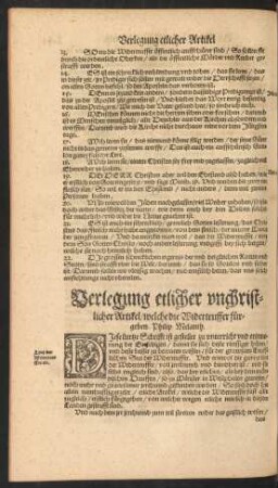Verlegung etlicher unchristlicher Artikel/ welche die Widerteuffer fürgeben. Philip. Melanth.
