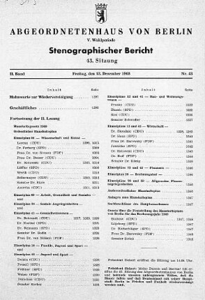 Nr. 43, 13. Dezember 1968