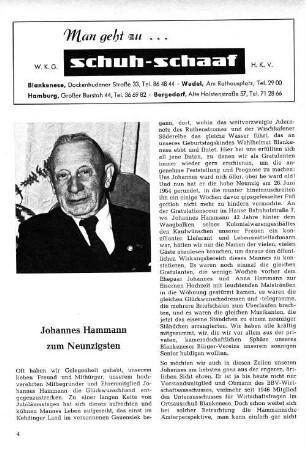 Johannes Hammann zum Neunzigsten