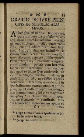 Oratio De Iure Principis In Scholæ Alumnos.
