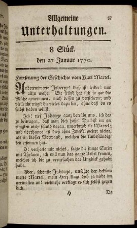 8 Stück. den 27 Januar 1770.