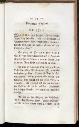 Neuntes Capitel Klugheit.