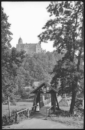 Rochsburg. Schwankender Steg u. Schloss