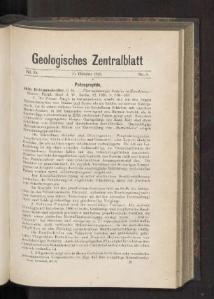 15. Oktober 1920. No. 8.
