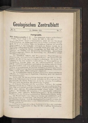 15. Oktober 1920. No. 8.