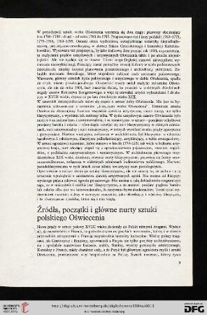 Źródła, początki i główne nurty sztuki polskiego Oświecenia