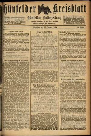 Ausgabe vom Samstag, den 19. Januar 1924.