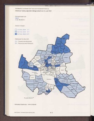 Stimmenanteile der F.D.P. in den Stadtteilen