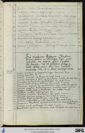 [fol. 141] Rektorat Christoph Eliner 1570/71