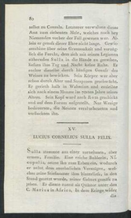 XV. Lucius Cornelius Sulla Felix