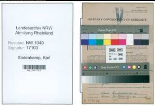 Entnazifizierung Karl Sodenkamp , geb. 21.08.1891 (Lokfuehrer)