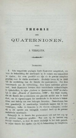Theorie der quaternionen.