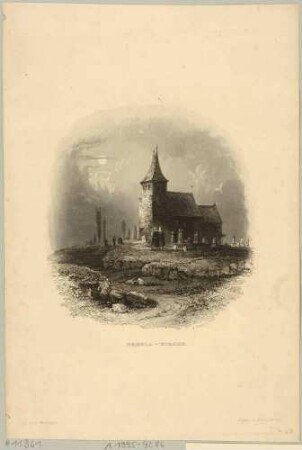 Die Kirche Hohen Thekla in Thekla (Leipzig-Thekla), aus: Ramshorns Leipzig und seine Umgebungen von 1841