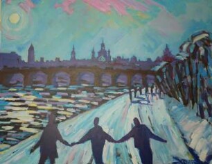 Albertbrücke Dresden, Winter