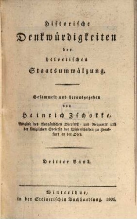 Historische Denkwürdigkeiten der helvetischen Staatsumwälzung, 3