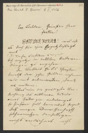 Brief an Ferruccio Busoni, 30.08.1899