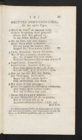 Drittes Sonntags-Lied, Als des 15den Tages.