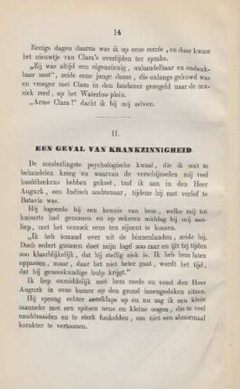 II. Een geval van krankzinnigheid