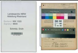 Entnazifizierung Erich Schmitz , geb. 10.12.1902 ()